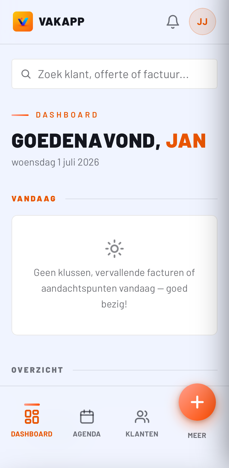 Vakapp dashboard
